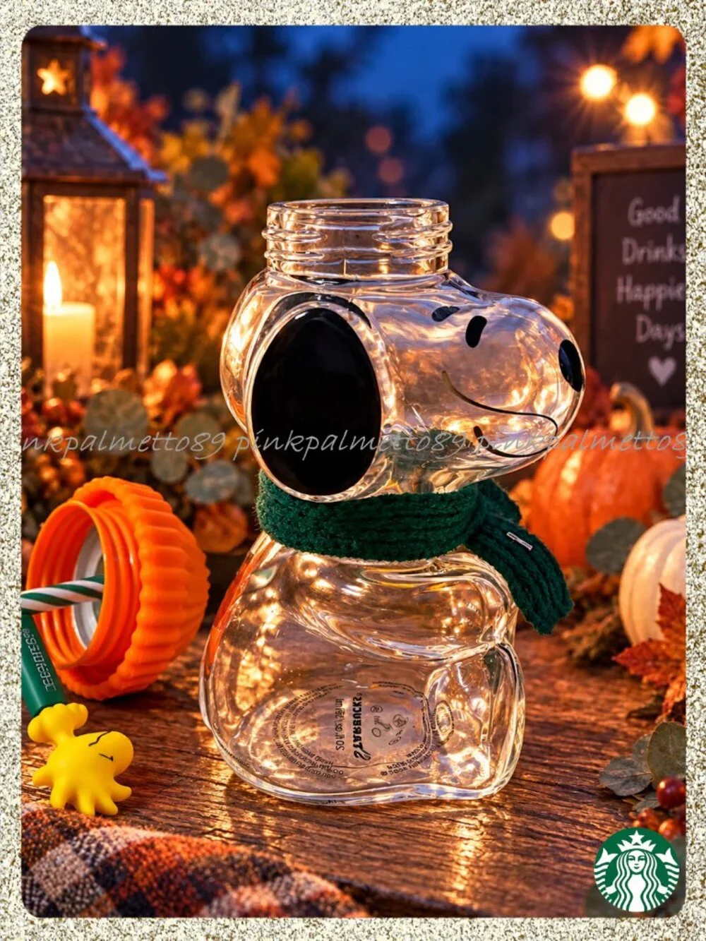 🍂🎃🥜 NWT/NIB 2026 PEANUTS + Starbucks Snoopy Glass 20oz Cold Cup